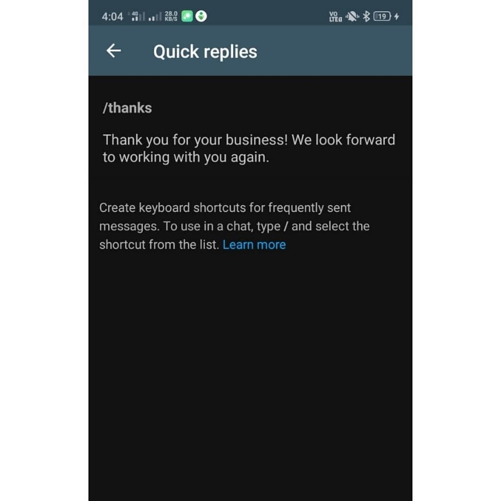 Quick replies