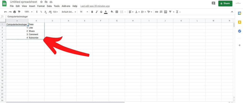 how to create table in gmail