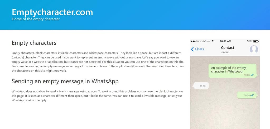 How to send blank messages on WhatsApp
