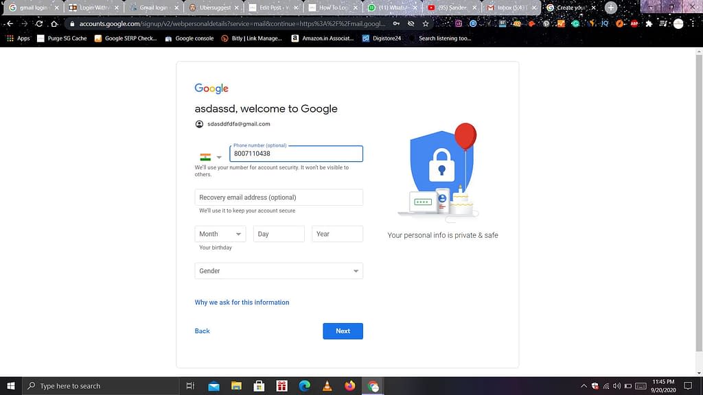 Gmail login with different user