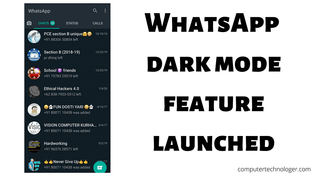 WhatsApp dark mode feature launched 