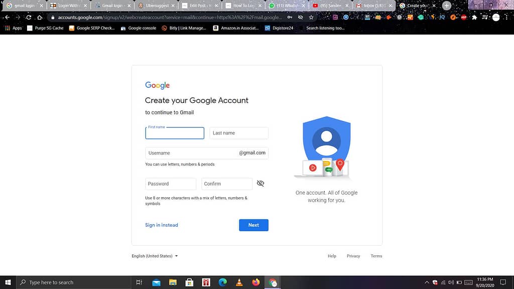 Gmail login with different user