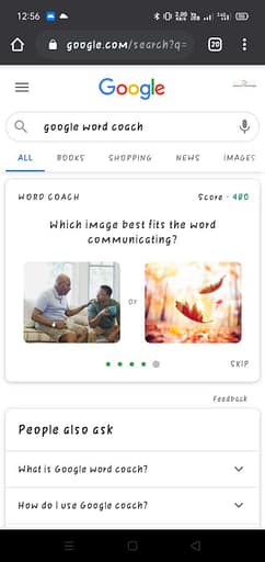 Google Word Coach game
