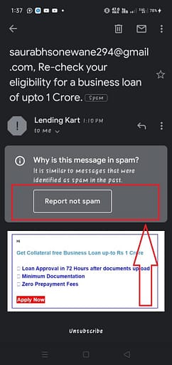 Where is the spam folder in Gmail 