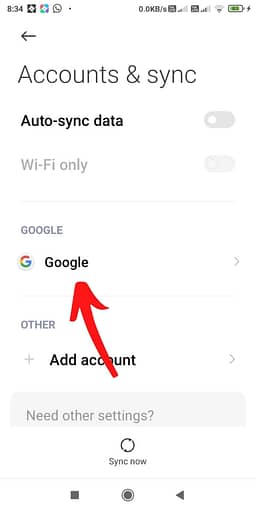 how to remove Gmail account from Redmi