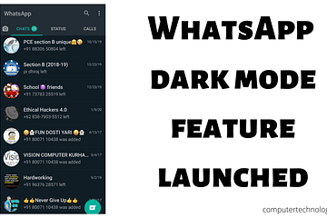WhatsApp dark mode feature launched