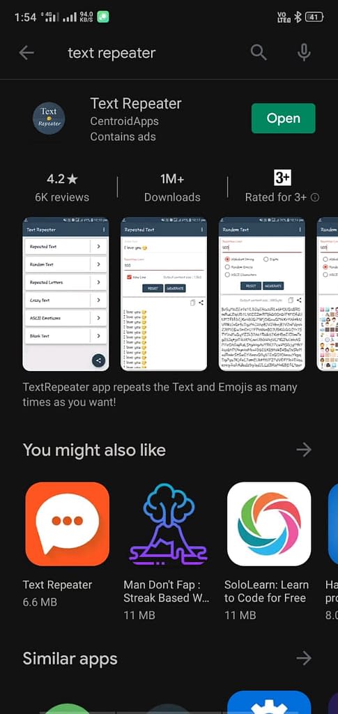 Text repeater
