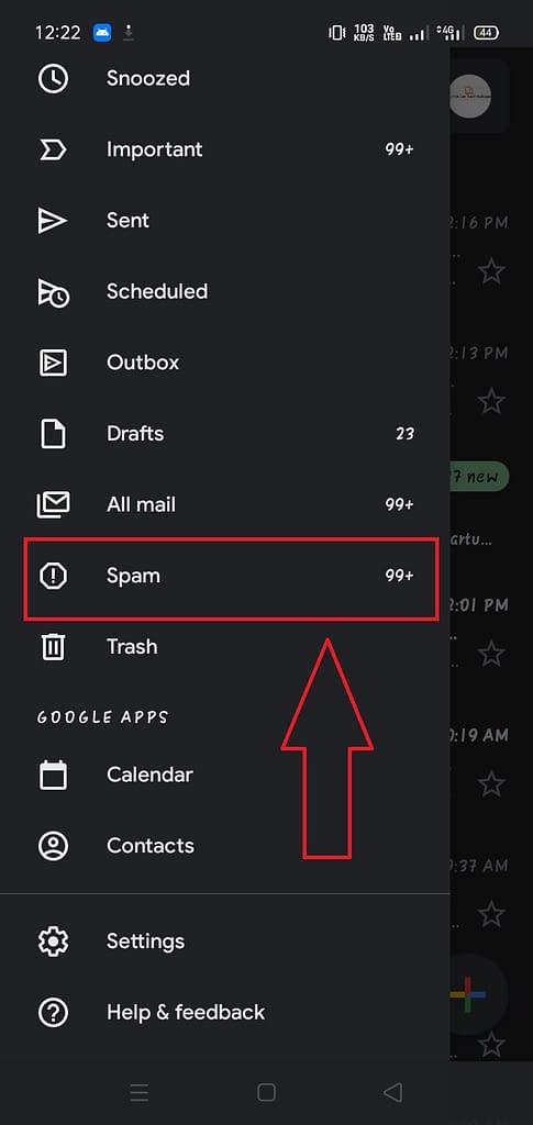 Where is the spam folder in Gmail