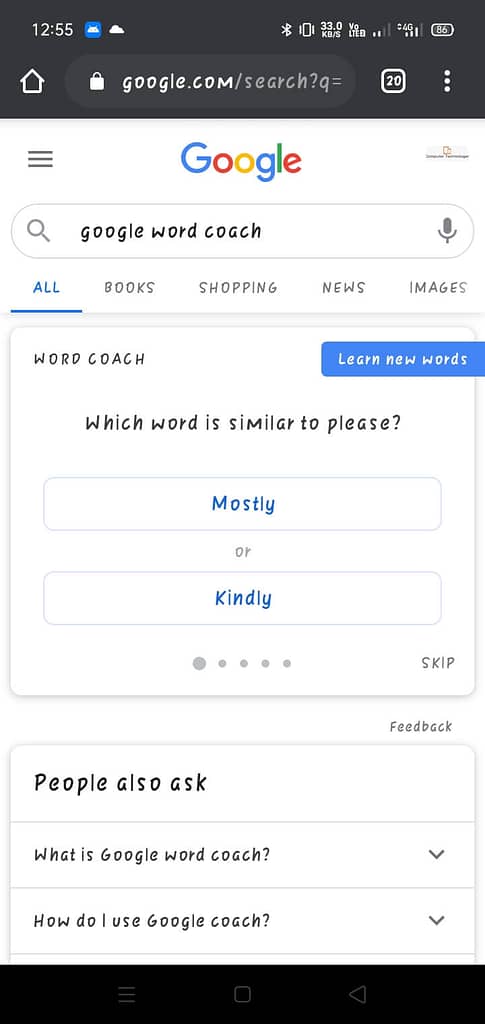 Google Word Coach