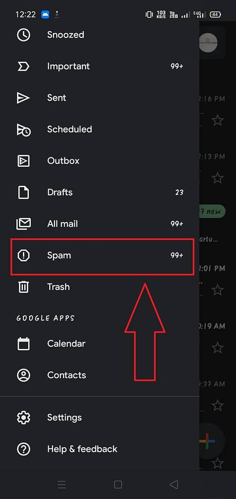 Where is the spam folder in Gmail
