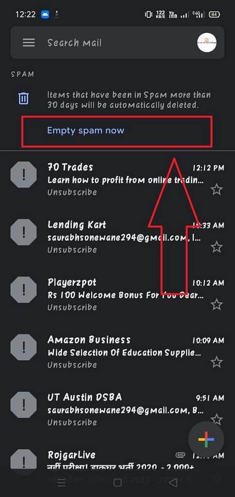 Where is the spam folder in Gmail