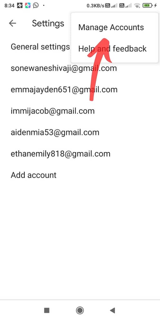 how to remove Gmail account from Redmi
