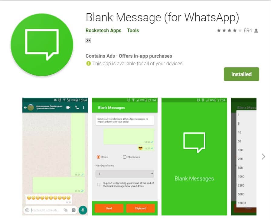 How to send blank messages on WhatsApp