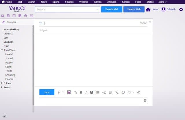 how many mb can send in yahoo mail