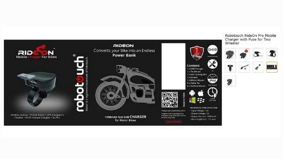 Robotouch Pro Mobile Charger with the fuse for two-wheeler