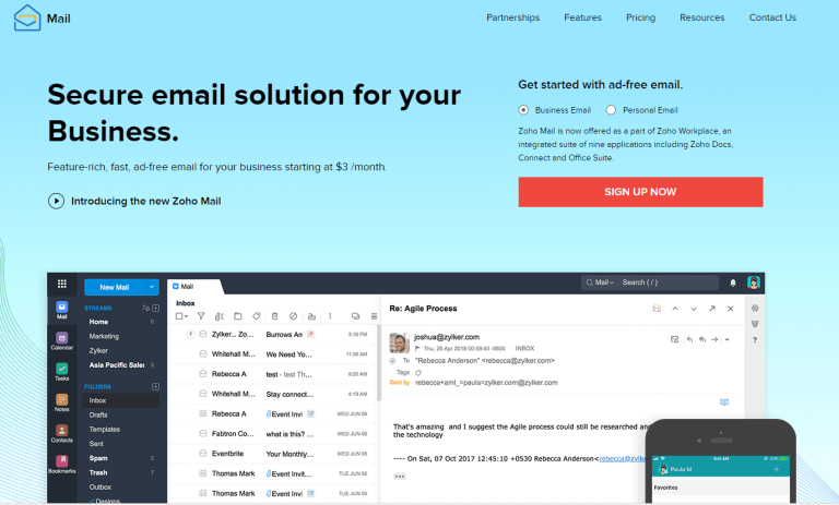Zoho mail
